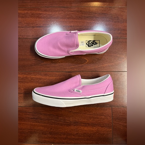 Womens 8 Vans Classic Slip On Orchid White Sneaker Shoe Low Top New HALF BOX - Picture 8 of 16